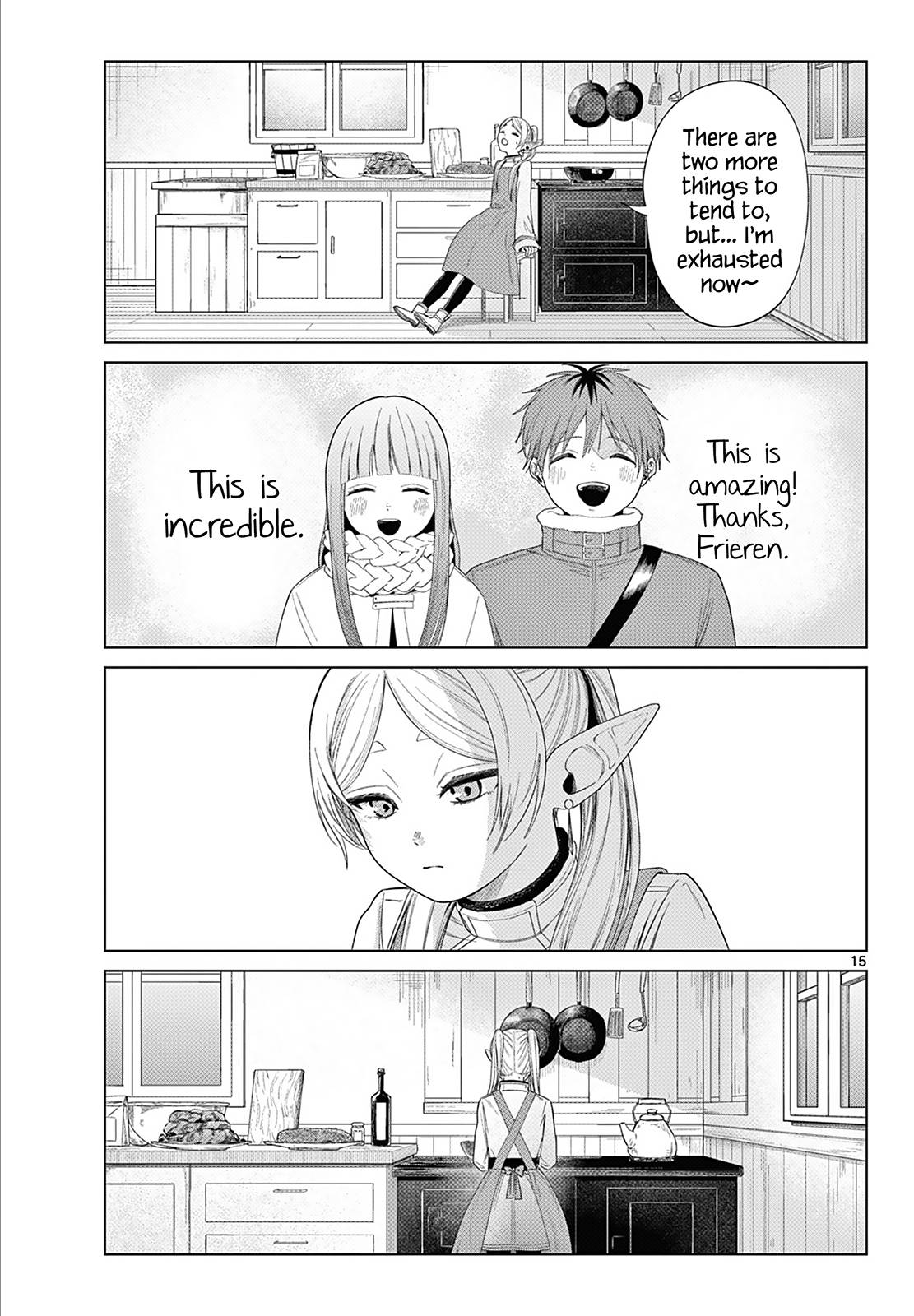 Frieren: Beyond Journey's End Manga Chapter 110.1 page 15 - Frieren at the Kitchen scene