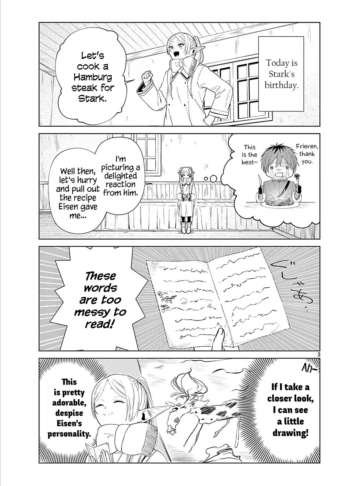 Frieren: Beyond Journey's End Manga Chapter 110.1 page 4 - Frieren at the Kitchen scene