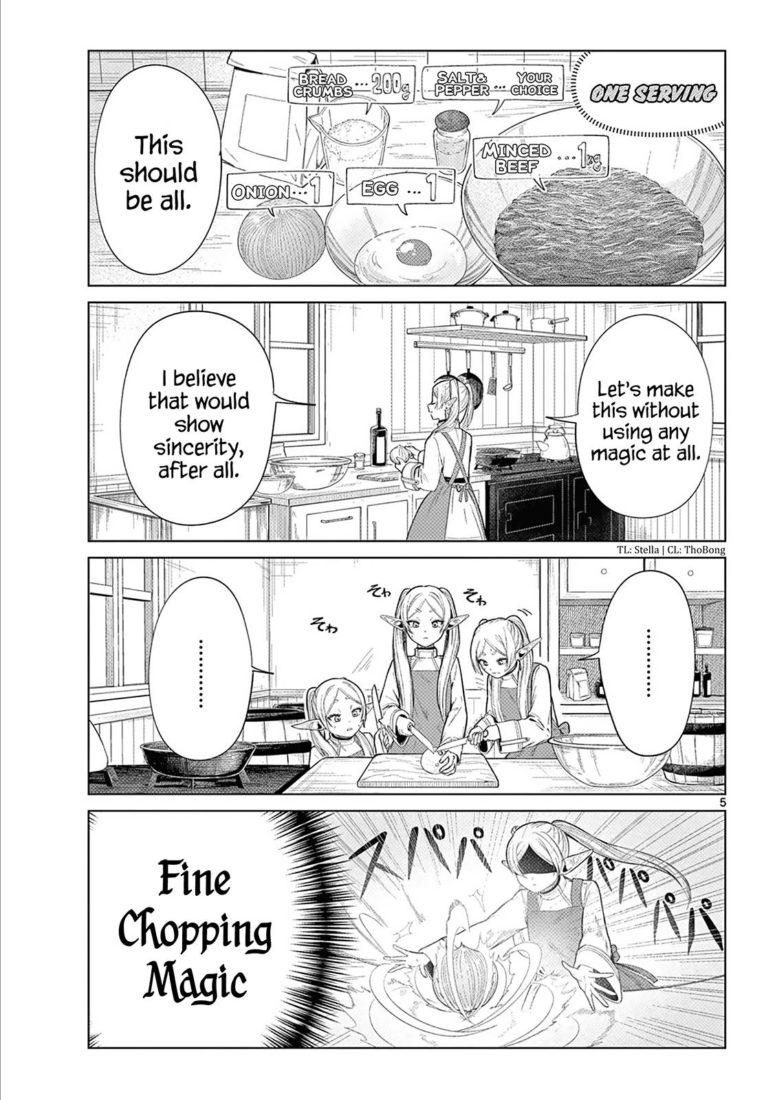 Frieren: Beyond Journey's End Manga Chapter 110.1 page 6 - Frieren at the Kitchen scene