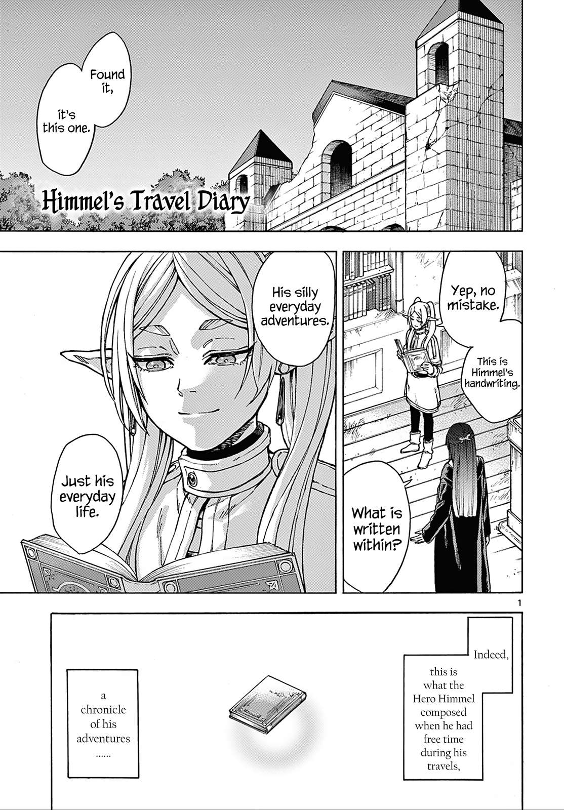 Frieren: Beyond Journey's End Manga Chapter 110.4 page 2 - Himmel's Travel Diary scene