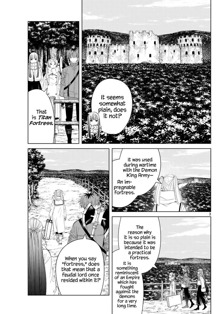 Frieren: Beyond Journey's End Manga Chapter 122 page 3 - The Titan Fortress Ruins scene