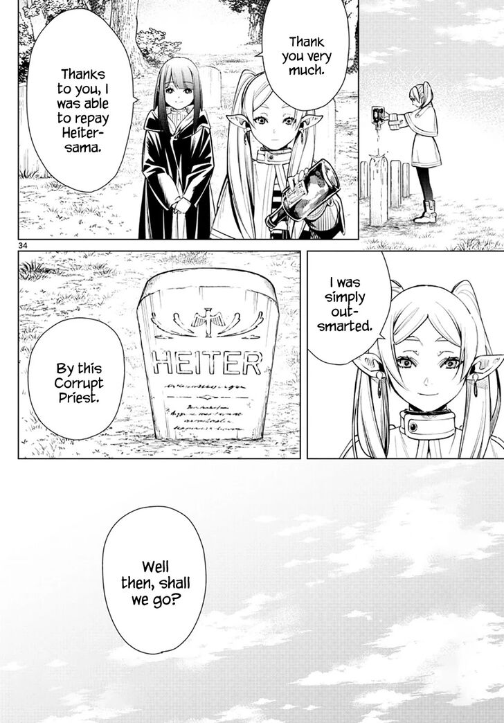 Frieren: Beyond Journey's End Manga Chapter 2 page 34 - The Priest's Lie scene