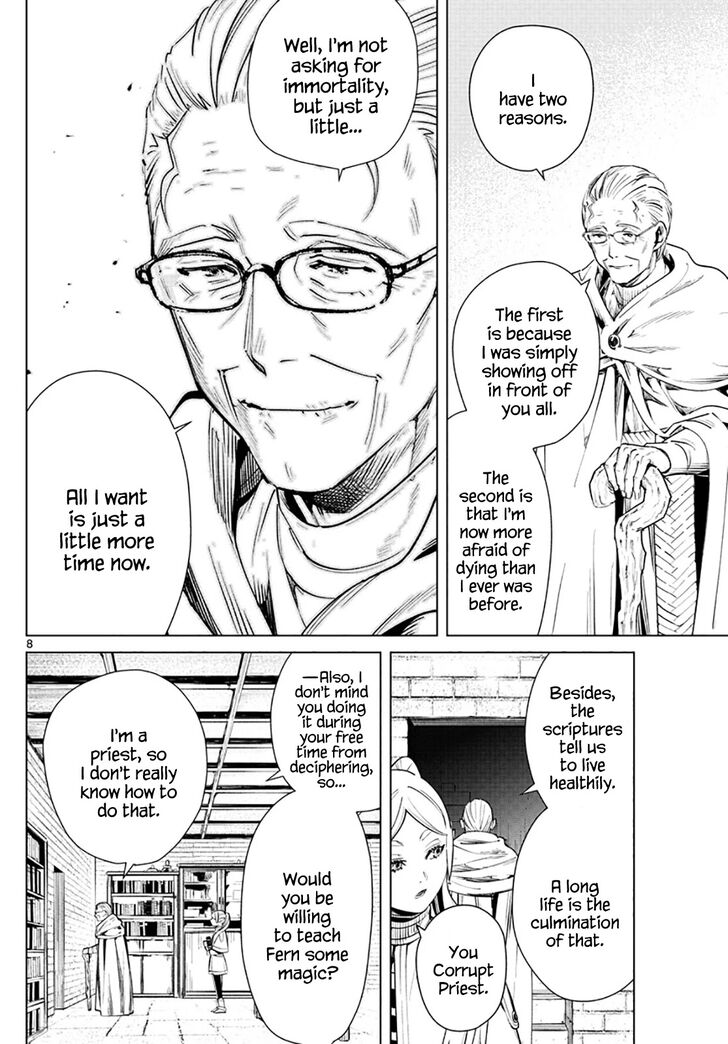 Frieren: Beyond Journey's End Manga Chapter 2 page 8 - The Priest's Lie scene