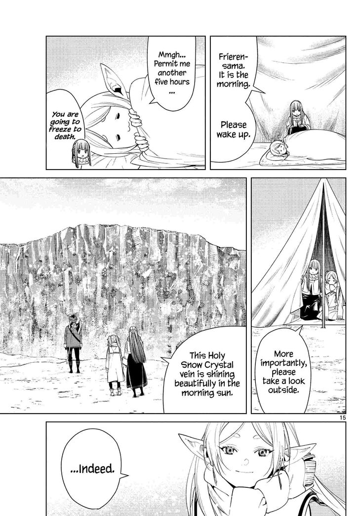 Frieren: Beyond Journey's End Manga Chapter 80 page 15 - Holy Snow Crystals scene